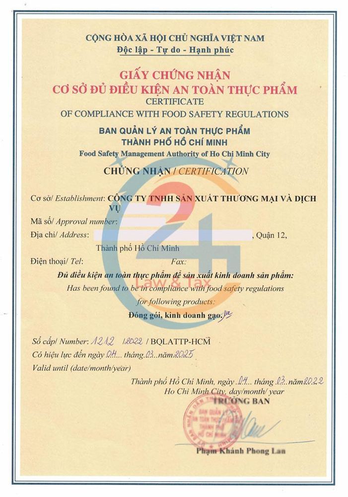 Giấy an toàn thực phẩm là gì