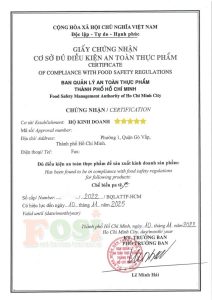 giấy phép vệ sinh an toàn thực phẩm nhà hàng